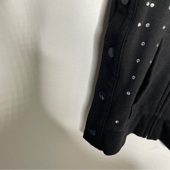 PINK VS RHINESTONE BLING PULLOVER FULL ZIP HOODIE Black XS - Picture 6 of 6